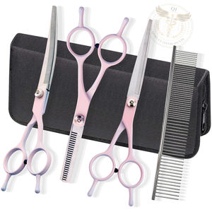 Kit Profesional de Tijeras para Peluquería Canina de Acero Inoxidable, Tijeras de Entresacar Curvas de 23 Dientes para Diestros, para Recortar el Pelo de Mascotas en Casa - Product Image 1