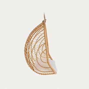 Fauteuil suspendu en rotin naturel, forme goutte d'eau, éco-responsable, fait main, pour balcon et jardin, provenant d'un fabricant vietnamien. - Product Image 3