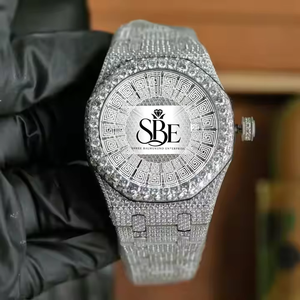 Montre-bracelet de luxe Grand Quartz en alliage, étanche 3 ATM, avec diamant Moissanite couleur D VVS1 raffiné, unisexe - Product Image 1