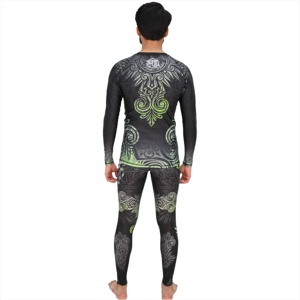Logo personnalisé Nouveau Fitness T-shirt serré Hommes Chemise de compression 2 Pcs/Sets Sportswear Mma Rashguard Hommes Leggings Gymnases T-shirts pour hommes - Product Image 2