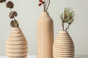 Pot de fleurs circulaire en bois moderne et élégant, écologique, pour la maison, le bureau, les espaces intérieurs, la pépinière, le jardin - Product Image 4