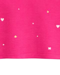 Débardeur court côtelé rose vif personnalisé à col montant sans manches avec imprimé cœurs et étoiles pour femme, coupe ajustée extensible, mode estivale - Product Image 4