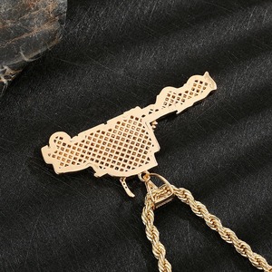 Nuevos colgantes y collares de cobre con baño de oro de 14k y moissanita estilo hip hop, joyería única. - Product Image 2