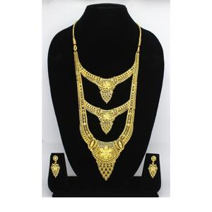 Bijoux anciens indiens plaqué or à la mode en laiton pur bijoux de mariage de mariée indienne ensemble de colliers de haute qualité - Product Image 3