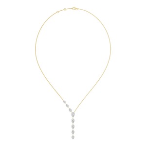 Collar Asimétrico con Diamante Cultivado en Laboratorio con Corte Pera Perforado, 3.53 CTW, Oro Rosa de 9K - Product Image 4