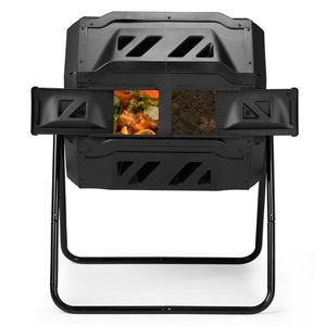 42-Gallon Black Outdoor Dual Chamber Compost Tumbler Dual Rotating Batch Composter Aerator for Composting - Product Image 2