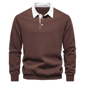Men's Autumn Long Sleeved POLO <b>Collar</b> <b>T</b>-<b>Shirt</b> Trendy High-Quality Casual Versatile and Loose-Fit Top - Product Image 4