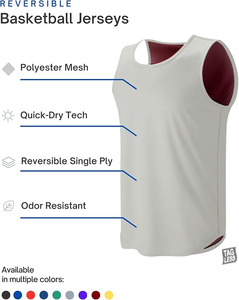 Maillot d'entraînement réversible personnalisé en maille, gilet de sport, maillot de football d'entraînement 100 % coton respirant à l'avant, vente en gros pour adultes - Product Image 5