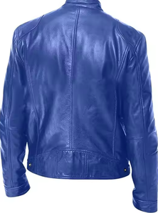 เสื้อแจ็คเก็ตหนังแท้สำหรับผู้ชาย สวมใส่สบาย ทรงเข้ารูป ระบายอากาศได้ดี คอตั้ง เหมาะสำหรับฤดูหนาว สไตล์ไฮสตรีท - Product Image 2