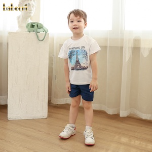 Babeeni ODM OEM Garçons Enfants Ensemble de Vêtements T-shirt Brodé Smocké 100% Coton Polaire OEKO-TEX Certifié BC1375 - Product Image 1