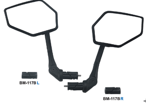 ซันนี่วีล กริปมิเรอร์ ไลท์สีดำ 83x127 มม. MTB/CTB กระจกมองหลังจักรยาน หมุนได้ 360 องศา ABS+เคลือบ/PA/ซิลิโคน BM-117BL - Product Image 1