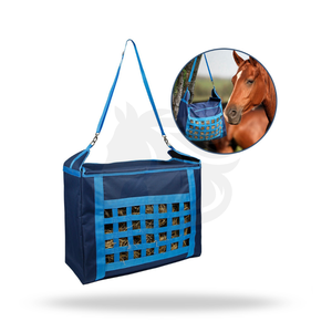 Slow Feed Horse Hay Bag Box Style Nylon Equestrian Feeding Bag with Grid <b>Window</b> for Trailer Stable and Travel Use - Product Image 1