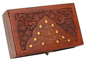 Handcrafted Emerald Green Bone Inlay Floral Jewelry <b>Box</b> Rectangular Wooden <b>Keepsake</b> Chest Luxury Mother of Pearl Style Organizer - Product Image 5
