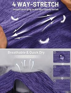 Camiseta sin Mangas para Hombre, Color Morado, Cuello Redondo, Secado Rápido, Color Sólido, Poliéster, Estilo Deportivo Informal, Tejido de Punto - Product Image 3