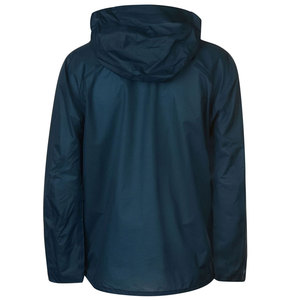 Men's Dark Blue Waterproof <b>Hooded</b> <b>Rain</b> <b>Jacket</b> Sporty Zipper Closure Windproof Outerwear Regular Fit Solid Color Polyester Shell - Product Image 5