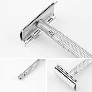 Maquinilla de Afeitar de Seguridad de Doble Filo, Cromada, de Acero Inoxidable, para Hombres y Mujeres, Marca Privada, para Afeitado en Húmedo - Product Image 2