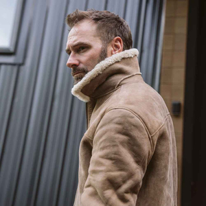 Men's <b>Genuine</b> Leather Sherpa Lined Eco-Friendly Bomber Jacket Waterproof Breathable Winter Outerwear Customized Option 6XL - Product Image 5