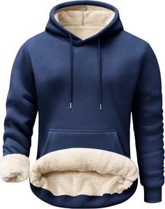 <b>Thick</b> Warm Mens Hoodie With Sherpa Wool Lining And Oversized Cozy <b>Blanket</b> Style Design - Product Image 2