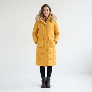 Long Puffer Padded Jacket Women Street Fashion Winter Warm Faux <b>Fur</b> Hooded Puffer Padded Long <b>Coat</b> Ladies - Product Image 1