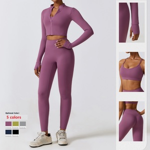 Women 3 Set 2 Piece Set Women Solid Workout Gym Fitness Sport <b>Bra</b> and Legging Activewear Women Sets - Product Image 5