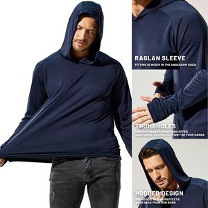 เสื้อฮู้ดดี้ตกปลาสำหรับผู้ชายปี 2026 ผลิตจากโพลีเอสเตอร์ ป้องกันแสงแดด UPF 50+ แห้งเร็ว ระบายความชื้น พร้อมช่องสำหรับนิ้วโป้ง - Product Image 3