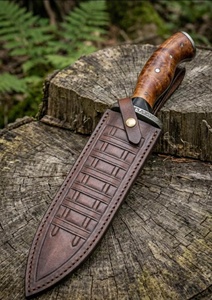 Cuchillo de Comando con Hoja de Acero al Carbono de Filo Recto, Grado Industrial, Grosor de 0.7 mm, Mango Negro, Cordón Rojo - Product Image 6