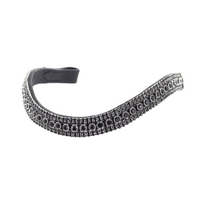 สายคาดคิ้วม้าหนังแท้100%,สายหนังวัวสุดหรูพร้อม5แถวสวารอฟสกี้อินเดียขายส่งจากผู้ผลิตทุกขนาด - Product Image 1