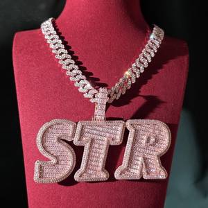 จี้ห้อยคอ VVS ฮิปฮอปแบบ Iced Out ทรง STR เพชรทรงบาแกตต์ จี้ฮิปฮอปสำหรับทุกเพศ เหมาะสำหรับใส่ทุกวัน - Product Image 6