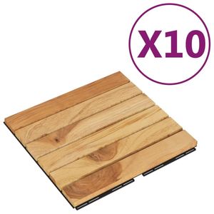 Carreaux de terrasse à motif vertical en bois massif de teck 10pcs 11.8 "x 11.8" Plancher extérieur de qualité supérieure - Product Image 2