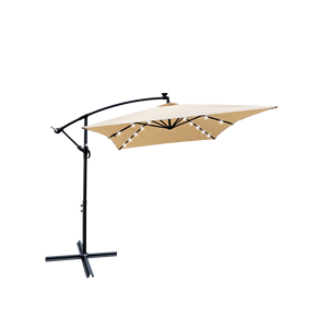 Rettangolo 2x3M Patio esterno ombrello solare LED illuminata parasole 6 costole impermeabile a manovella per giardino ponte cortile - Product Image 3