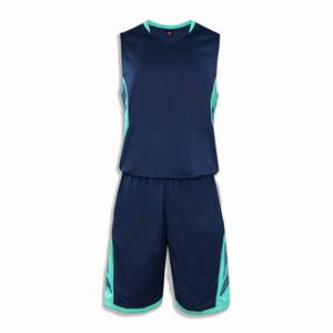 Conjunto de Camiseta de Baloncesto Azul Marino Unisex, Camiseta sin Mangas, Pantalones Cortos, Absorbente de Humedad, Cintura Elástica, Color Sólido, Estampado Sublimado - Product Image 2
