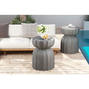 Set di Tavolini da Esterno e Interno in Cemento MgO da 13 Pollici, Design Moderno e Resistente, Tavolino da Caffè Impermeabile per Patio e Giardino - Product Image 4