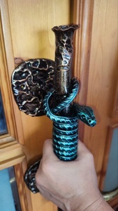 Poignée de portail en fer forgé résistant à la rouille, facile à installer, style traditionnel, design en forme de serpent, portails décoratifs - Product Image 3