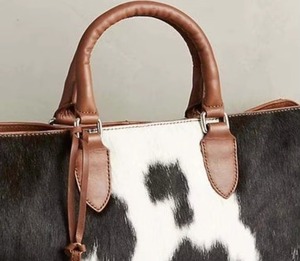 Bolso Tote de Cuero con Pelo de Vaca Estilo Country Western, Bolso de Hombro de Cuero Genuino Vintage de Gran Capacidad - Product Image 6