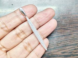 สร้อยคอจี้บาร์รูปเพชรปู925เครื่องประดับเงินสเตอร์ลิงแบบเรียว - Product Image 6