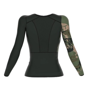 <b>Women's</b> High Quality Breathable <b>Compression</b> <b>Top</b> Custom Fitness Sports Shirt Heat-Transfer Printed 100% Polyester V-neck Crop <b>Top</b> - Product Image 2