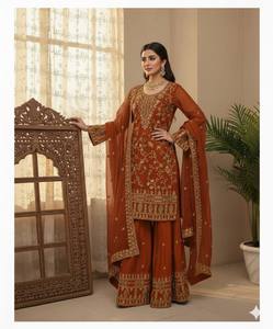 Premium JMY Silk Sharara Suit Set with <b>Sequins</b> Embroidery Dupatta - Product Image 2