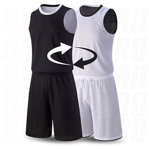 Ensemble de maillots de basket respirants grande taille, uniformes réversibles personnalisés par sublimation, vêtements de sport anti-humidité pour équipes, clubs, écoles - Product Image 1