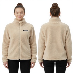 Veste en polaire sherpa vert émeraude de qualité supérieure pour femmes B.B INDUSTRY, fermeture éclair intégrale, col montant, manteau en teddy doux, hiver - Product Image 5