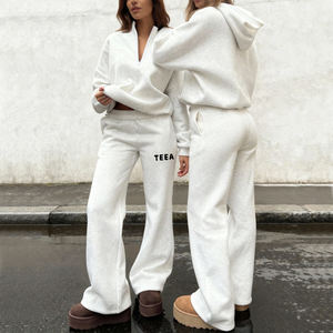Conjunto de Sudadera con Capucha y Pantalones de Chándal de Felpa Francesa de Algodón de Alta Calidad, Personalizado por el Fabricante, para Mujer, Otoño, Ecológico - Product Image 4
