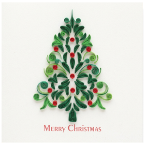 การ์ดควิลลิ่งลายต้นสนสำหรับธีมคริสต์มาส  การ์ดควิลลิ่งโนเอลพร้อมซองจดหมาย การ์ดอวยพรทำมือสำหรับของขวัญ ขายส่ง - Product Image 1