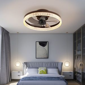 Moderno minimalista ventilatori a soffitto con lampadario ad anello telecomando per camera da letto vivaio soggiorno - Product Image 4
