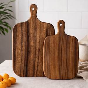 Grande planche à découper en bois d'acacia pour la cuisine, idéale pour couper les légumes, les fruits, la viande, le pain, le fromage, durable, en bois naturel. - Product Image 2