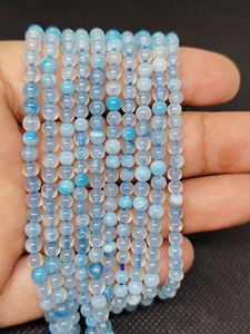 Wholesale High Quality Healing Crystal Gemstone Bead Blue Calcite Onyx Prehnite 4mm Round Loose Beads for DIY Bracelet <b>Necklace</b> - Product Image 2