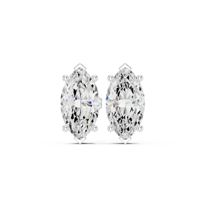 Pendientes de Diamante Cultivado en Laboratorio con Corte Marquesa Refinado, Elaborados en Oro Blanco Sólido de 14K, Joyería de Lujo con Certificación GRA - Product Image 1