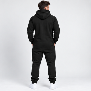 Custom <b>Men</b>’s Tracksuit <b>Jumpsuit</b> – Full Zip Hooded Fleece Romper <b>for</b> Casual & Streetwear - Product Image 2