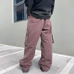 Pantalones Cargo con Bolsillos Profundos, Cómodos Pantalones Utilitarios de Mezcla de Algodón, Ideales para Uso Diario - Product Image 3