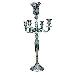 เชิงเทียนสีเงินตั้งโต๊ะสำหรับงานแต่งงานเชิงเทียนอลูมิเนียมสีเงินเชิงเทียนแบบดั้งเดิมดีไซน์คลาสสิกหรูหรา - Product Image 1