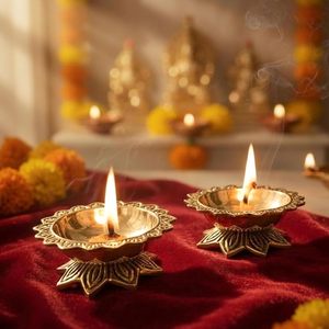 Lampe à huile Diya traditionnelle en résine en forme de canard, ensemble suspendu, pièce unique, artisanat métallique rond d'Inde pour la décoration intérieure de Diwali - Product Image 3