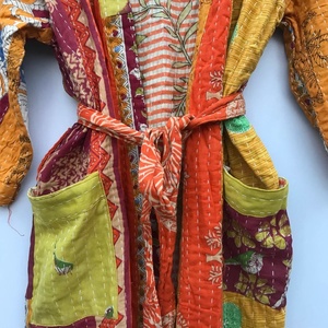 New Arrival Vintage Cotton Kantha Quilt <b>Jacket</b> for <b>Women</b> Pure Handmade Long Embroidered <b>Short</b> <b>Jacket</b> - Product Image 4